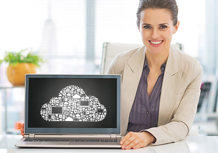 Woman Presenting the Cloud